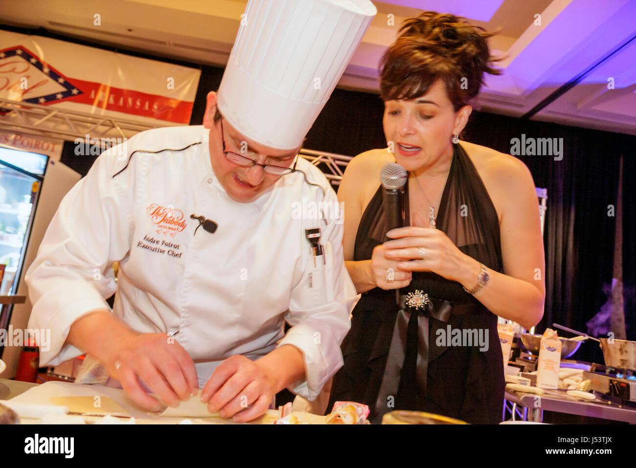 Little Rock, Arkansas, il Peabody Little Rock, hotel hotel hotel alloggio motel, Grand Ballroom, Diamond Chef Arkansas Pulaski Technical College Cook Foto Stock