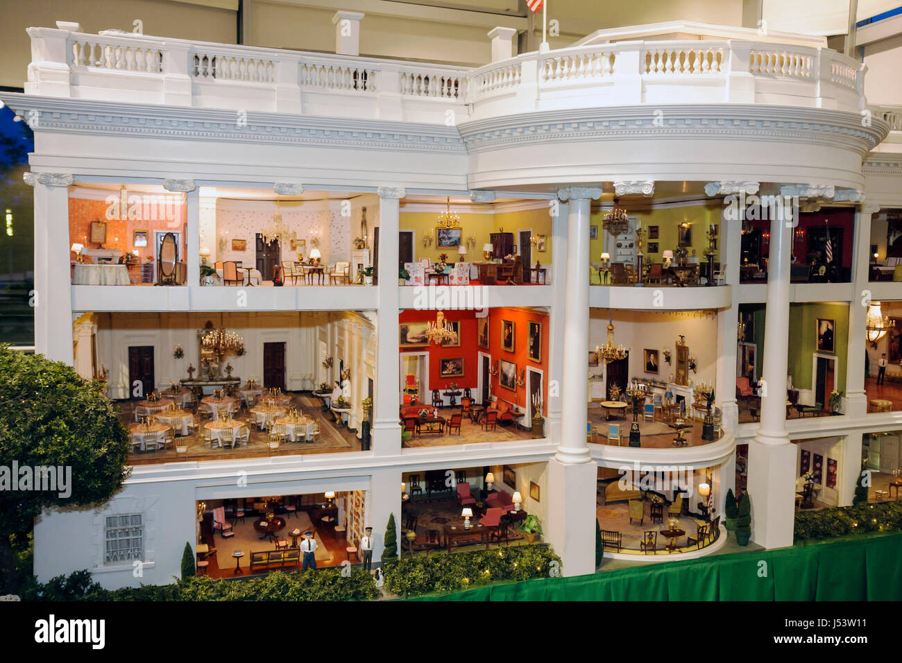 Little Rock Arkansas, William J. Clinton Presidential Library, casa bianca in miniatura, case, modello in scala, camere, mobili, replica, AR080605101 Foto Stock