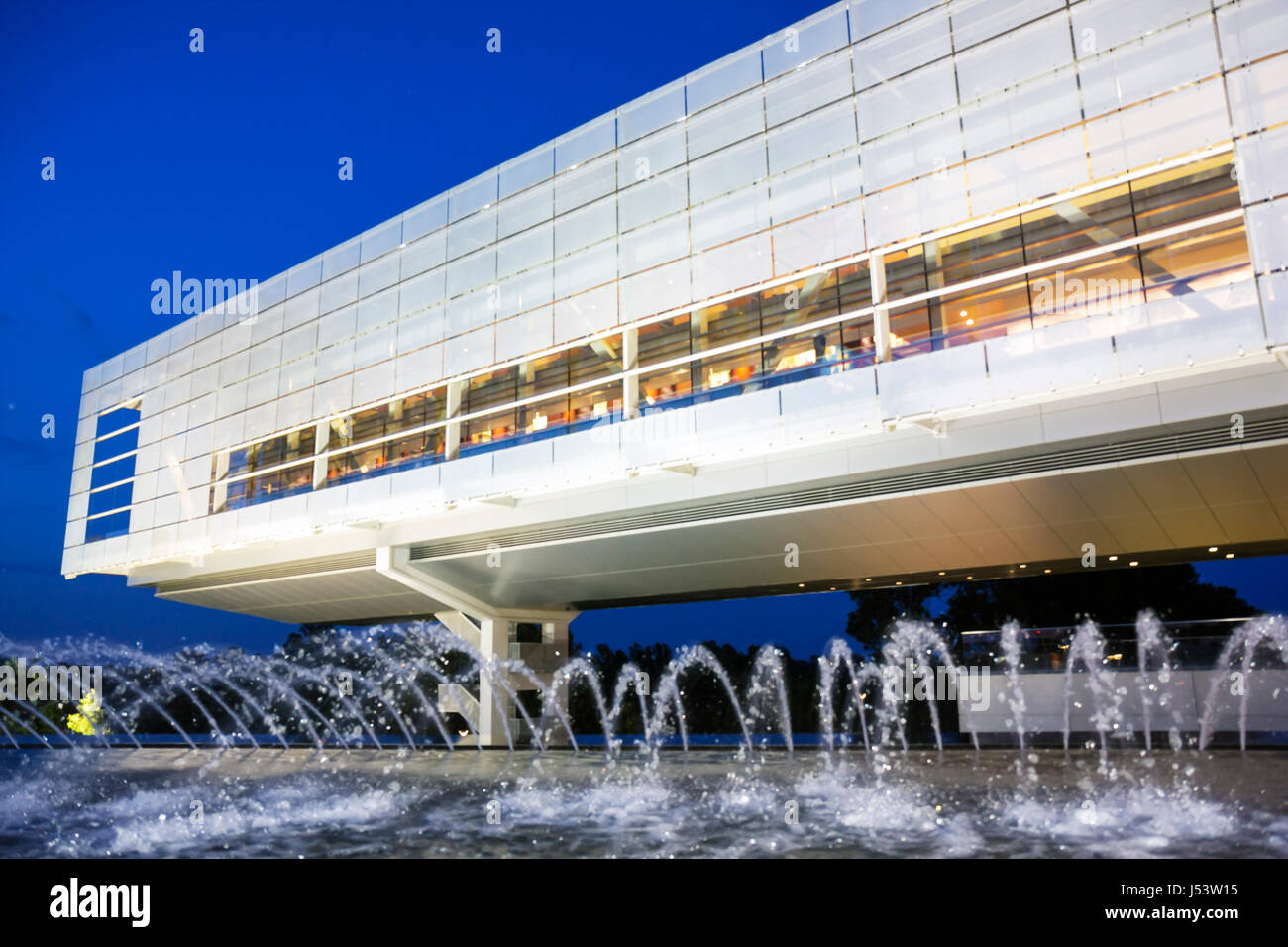 Little Rock Arkansas, William J. Clinton Presidential Library, fontana, architetto James Polshek, moderno, design, 42nd presidente, residenti, esterno, Foto Stock