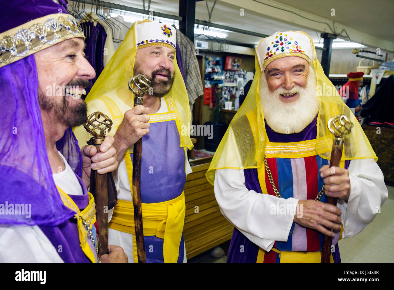 Eureka Springs Arkansas,Ozark Mountains,New Great Passion Play,attore,costume,personaggio biblico,backstage,New Testament,religione,intrattenimento,uomini d'uomo Foto Stock