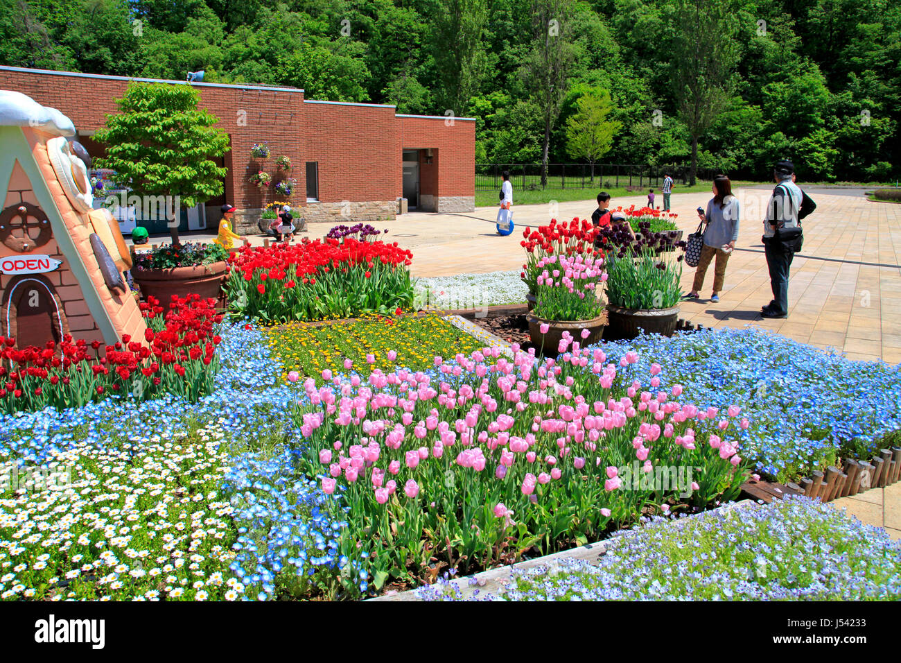 Echigo Hillside Park Aiuola Nagaoka città Niigata Giappone Foto Stock