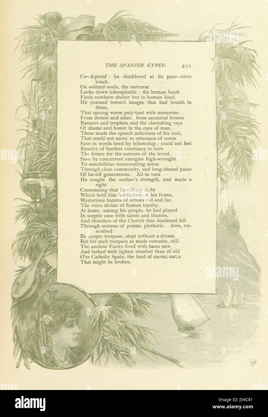La completa opere poetiche di George Eliot. Edizione di famiglia. Completamente illustrato con legno nuovo-incisioni. Con bordo da J. D. Woodward Foto Stock