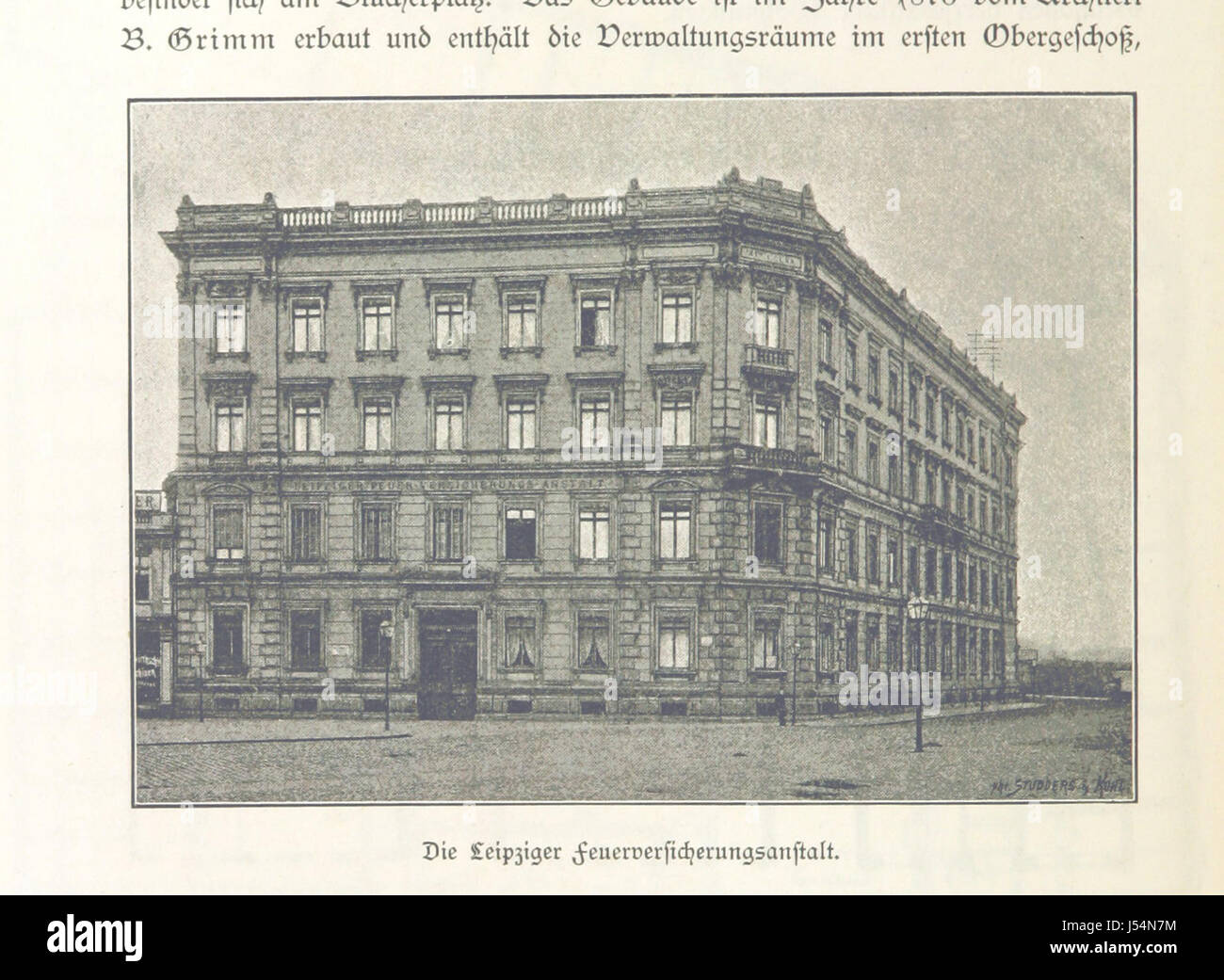 Questa immagine tratta dal libro "Leipzig und Seine Bauten" mostra un'illustrazione dell'architettura di Lipsia. Il libro, pubblicato dal Verein fÃ¼r die Geschichte Leipzigs, espone 372 vedute degli cityâ edifici del XIX secolo. Foto Stock