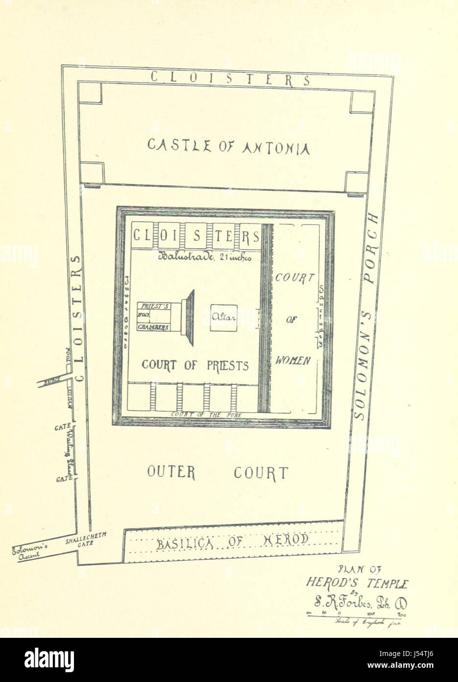 Un'illustrazione tratta da pagina 59 di "la città Santa: Gerusalemme, la sua topografia, le mura, i templi, ecc.", raffigurante la struttura della città e le significative strutture religiose. Foto Stock