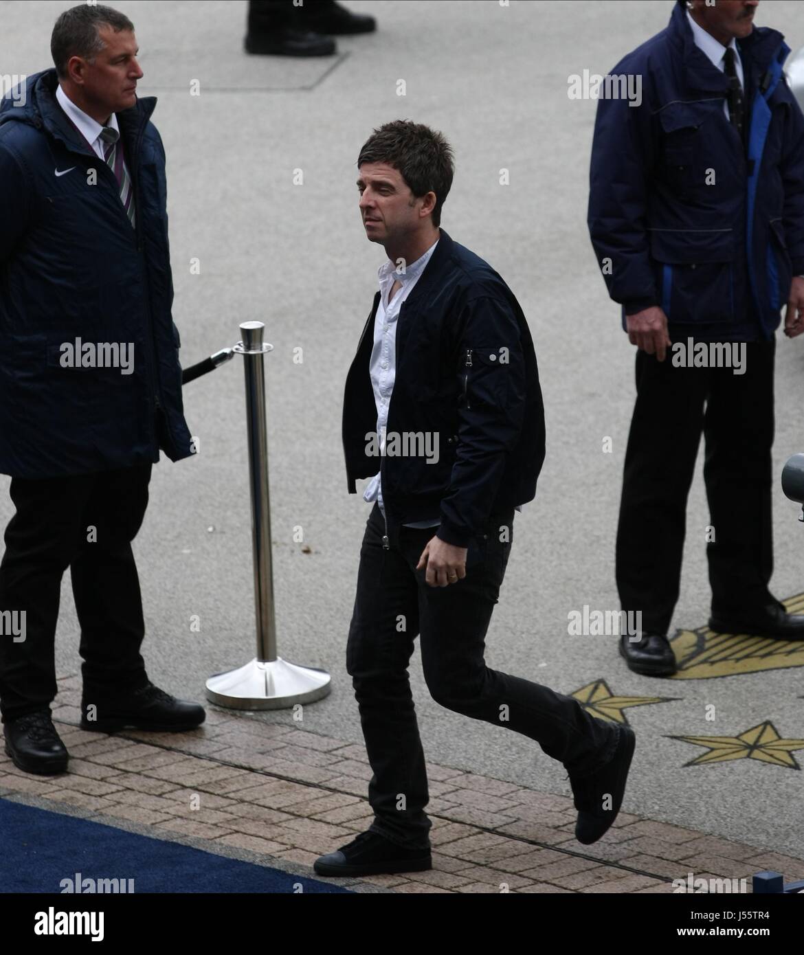 NOEL GALLAGHER arriva il Manchester City V West Ham UNI Etihad Stadium Manchester Inghilterra 11 Maggio 2014 Foto Stock