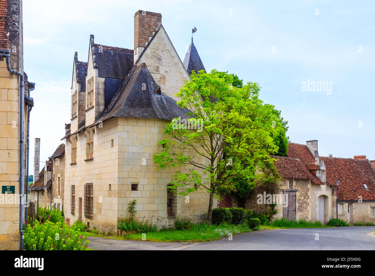 Francia, Indre et Loire, Crissay sur Manse, etichettati Les Plus Beaux Villages de France (i più bei villaggi di Francia), case ricostruite in tufo Foto Stock