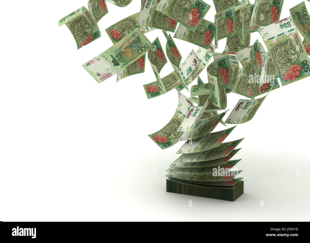 Flying argentina pesos (isolato con percorso di clipping) Foto Stock