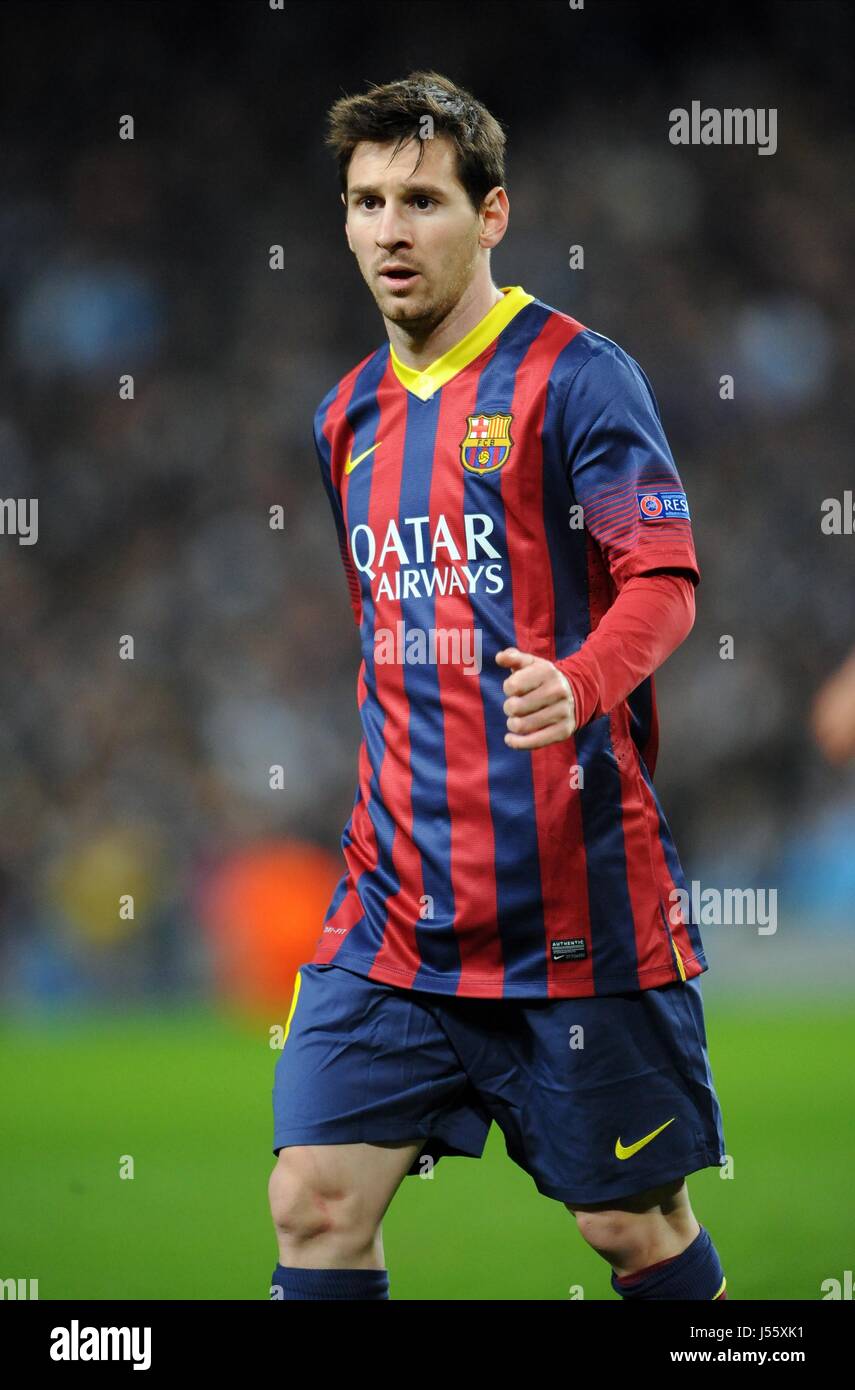 LIONEL MESSI BARCELONA FC BARCELONA FC Etihad Stadium Manchester Inghilterra 18 Febbraio 2014 Foto Stock
