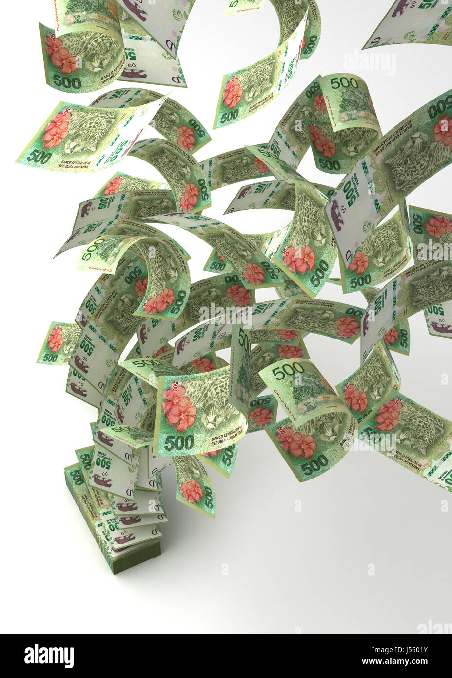 Flying argentina pesos (isolato con percorso di clipping) Foto Stock