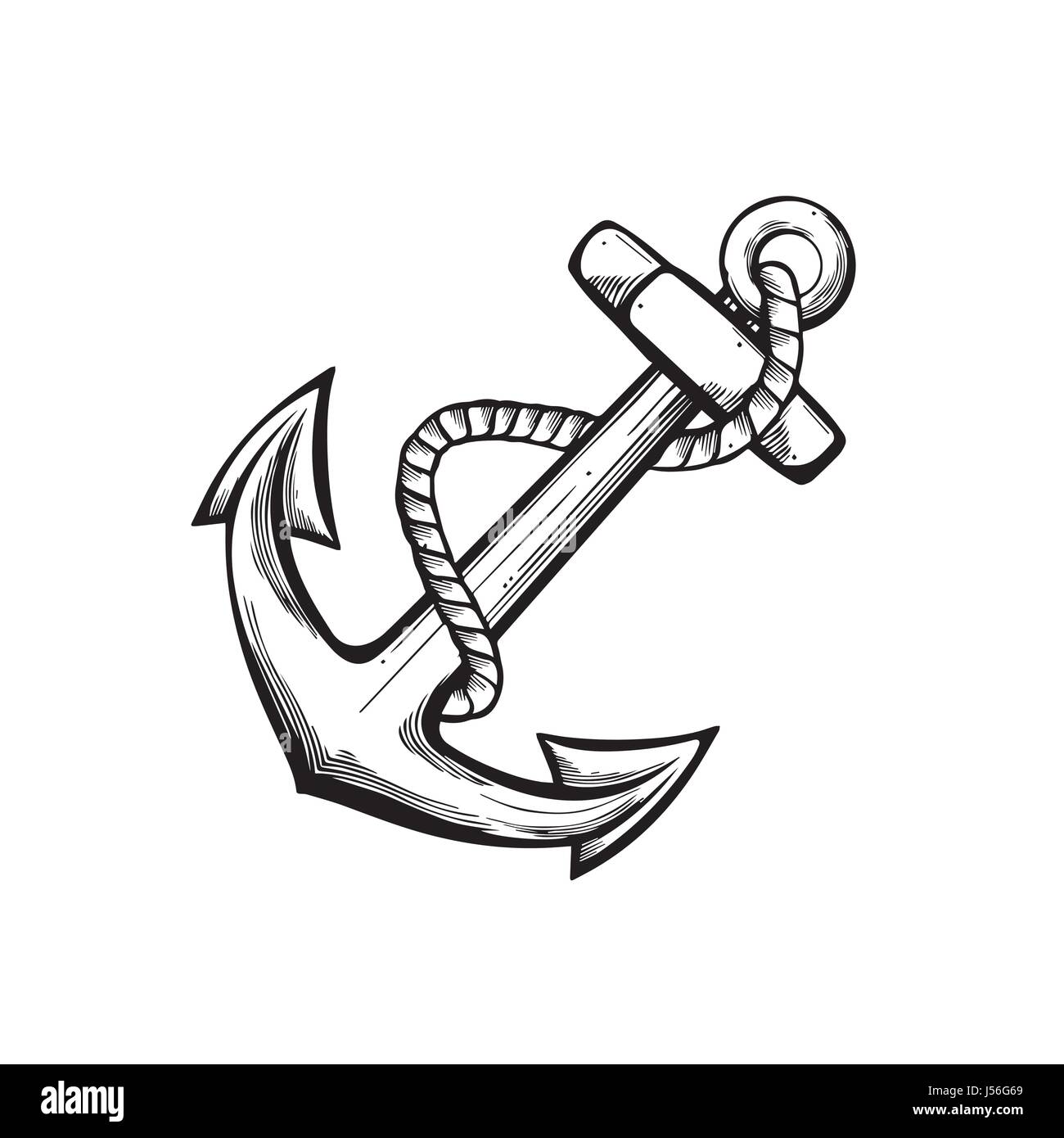 Anchor tattoo design Illustrazione Vettoriale