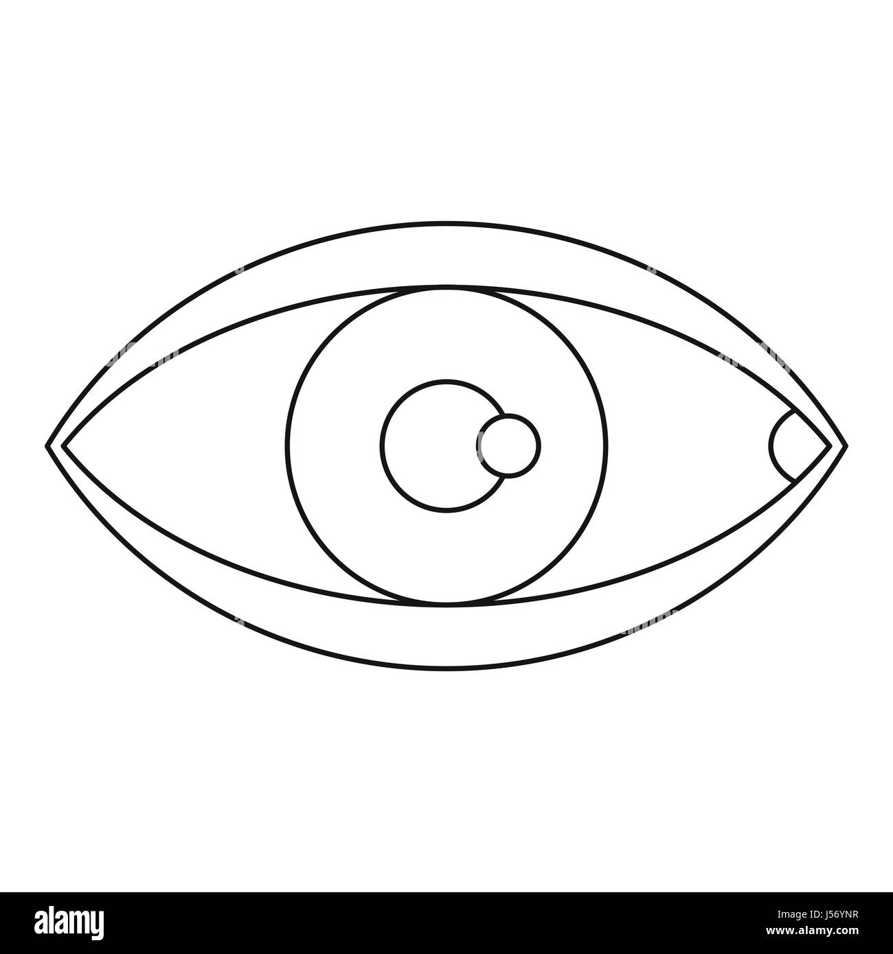 Icona occhio, stile contorno Illustrazione Vettoriale