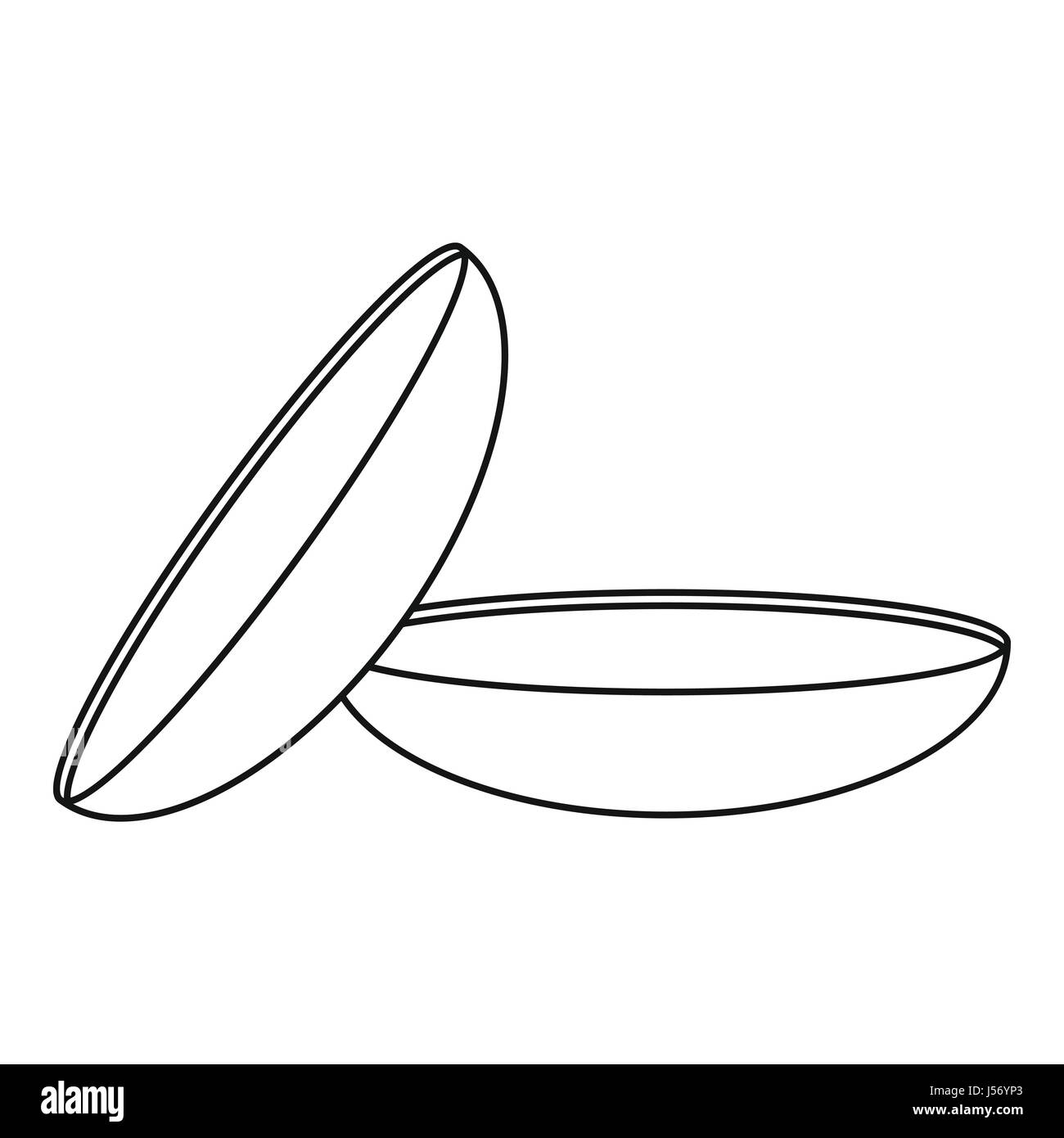 Due lenti a contatto, l'icona di stile di contorno Illustrazione Vettoriale