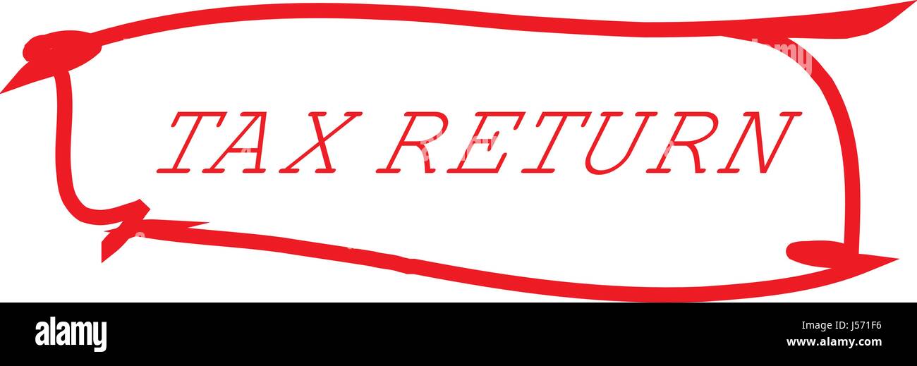 Ritorno fiscale francobollo rosso Illustrazione Vettoriale