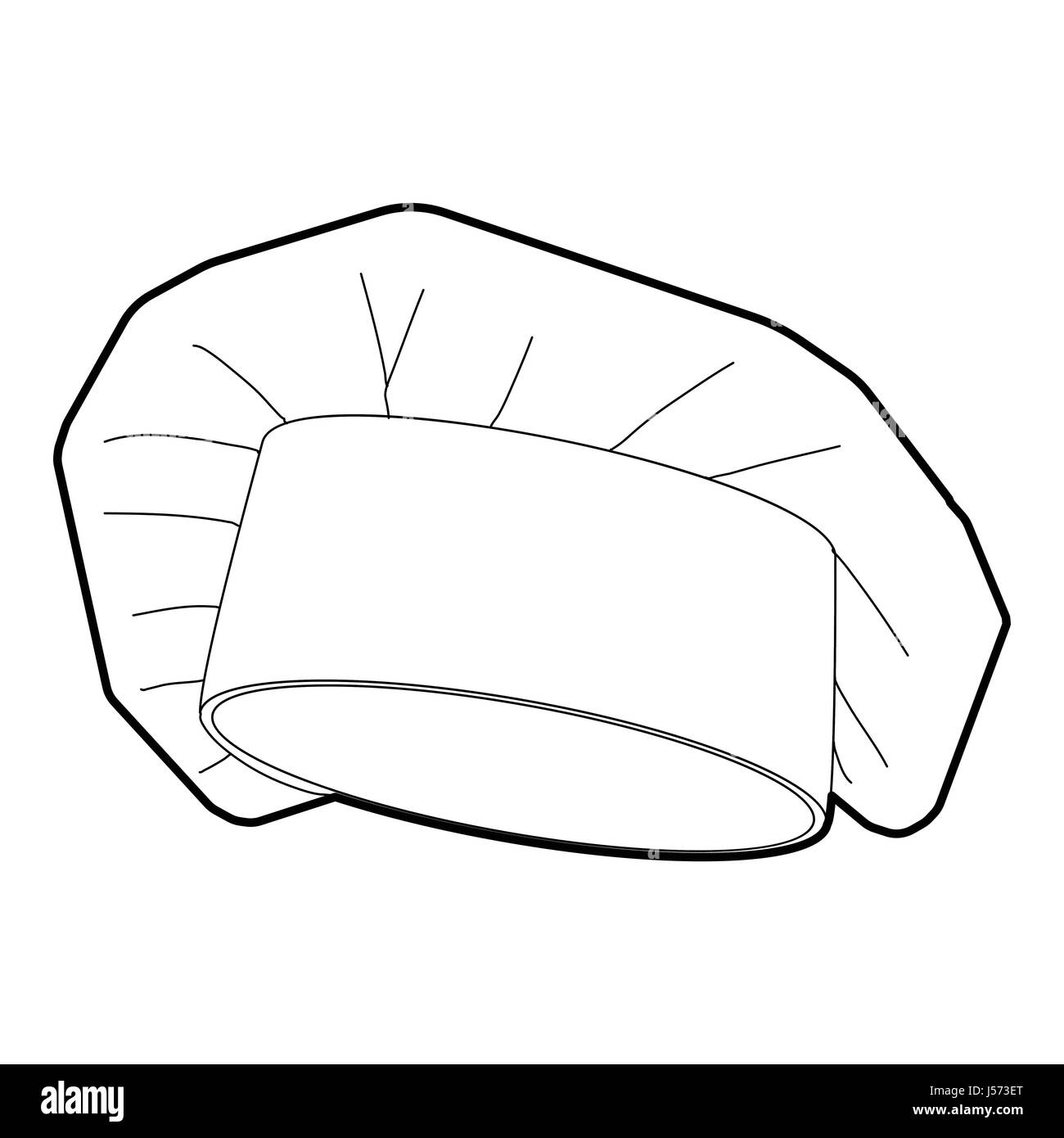 Lo Chef cappuccio, l'icona di stile di contorno Illustrazione Vettoriale