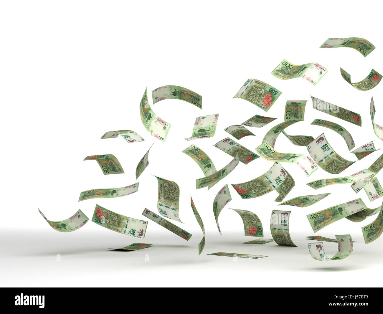 Flying argentina pesos (isolato con percorso di clipping) Foto Stock