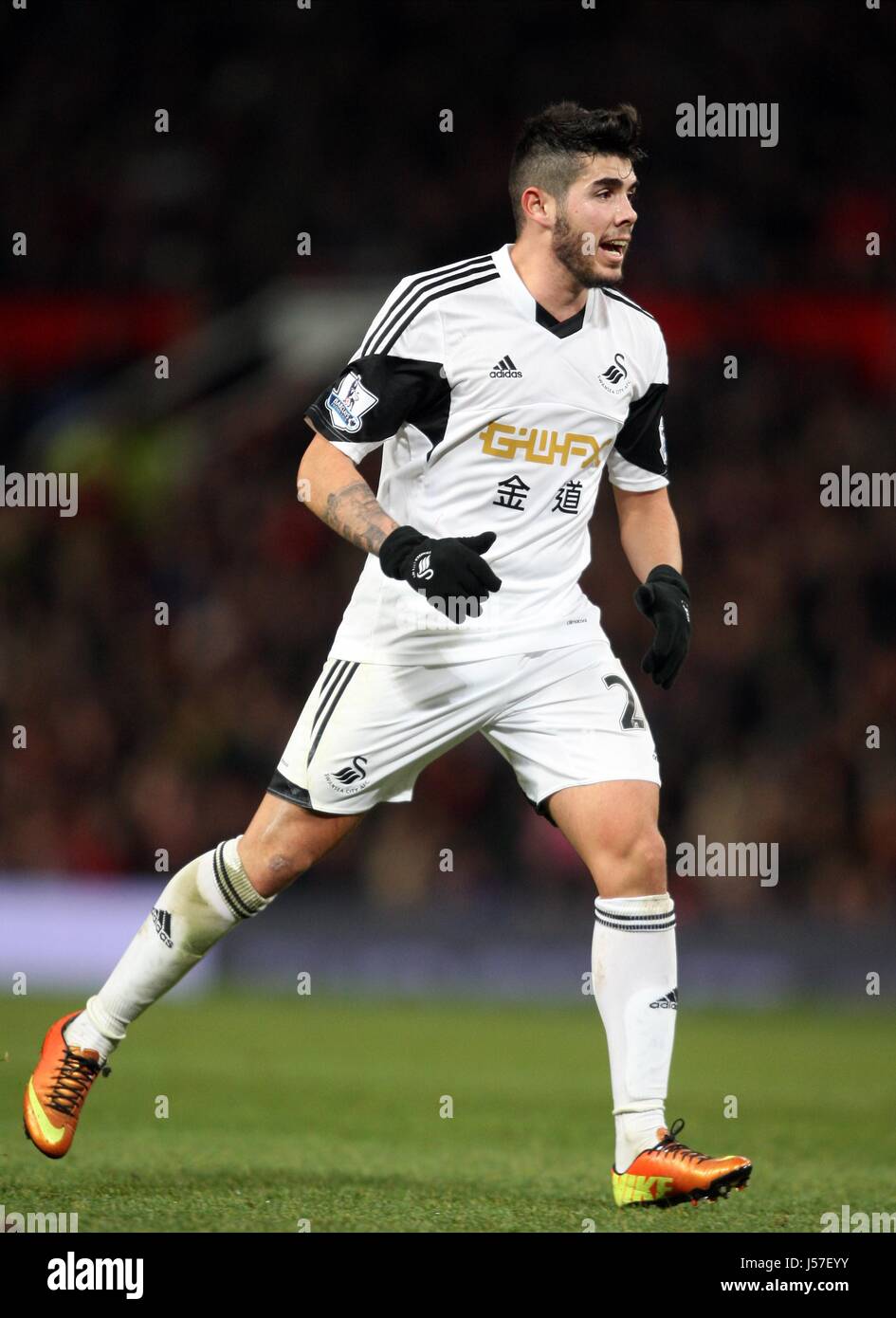 ALEJANDRO POZUELO Swansea City FC Swansea City FC OLD TRAFFORD Manchester Inghilterra 11 Gennaio 2014 Foto Stock