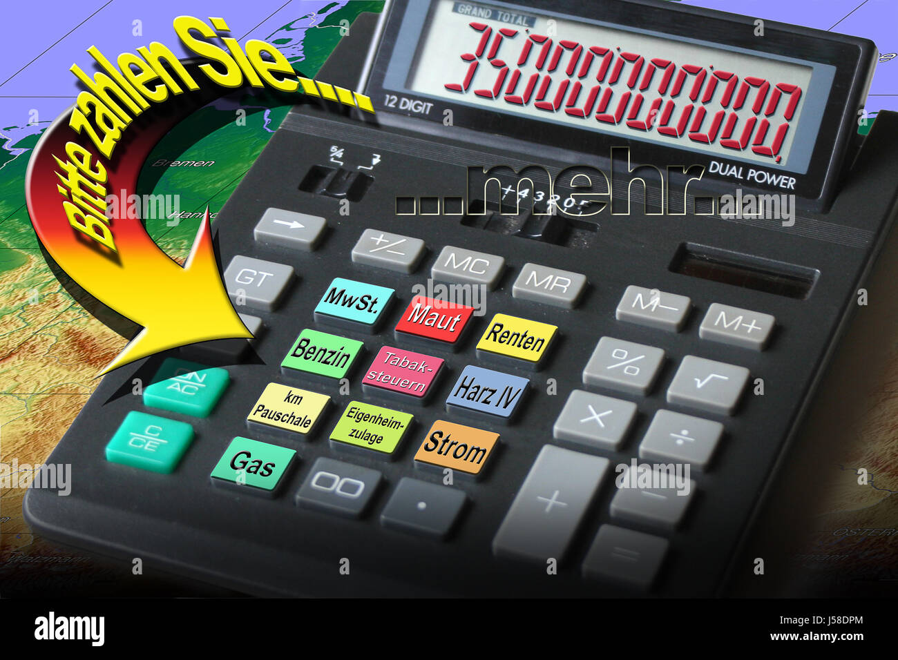 Fino a guidare il governo dell'economia sociale in denaro delle tasse finanzia la composizione Foto Stock