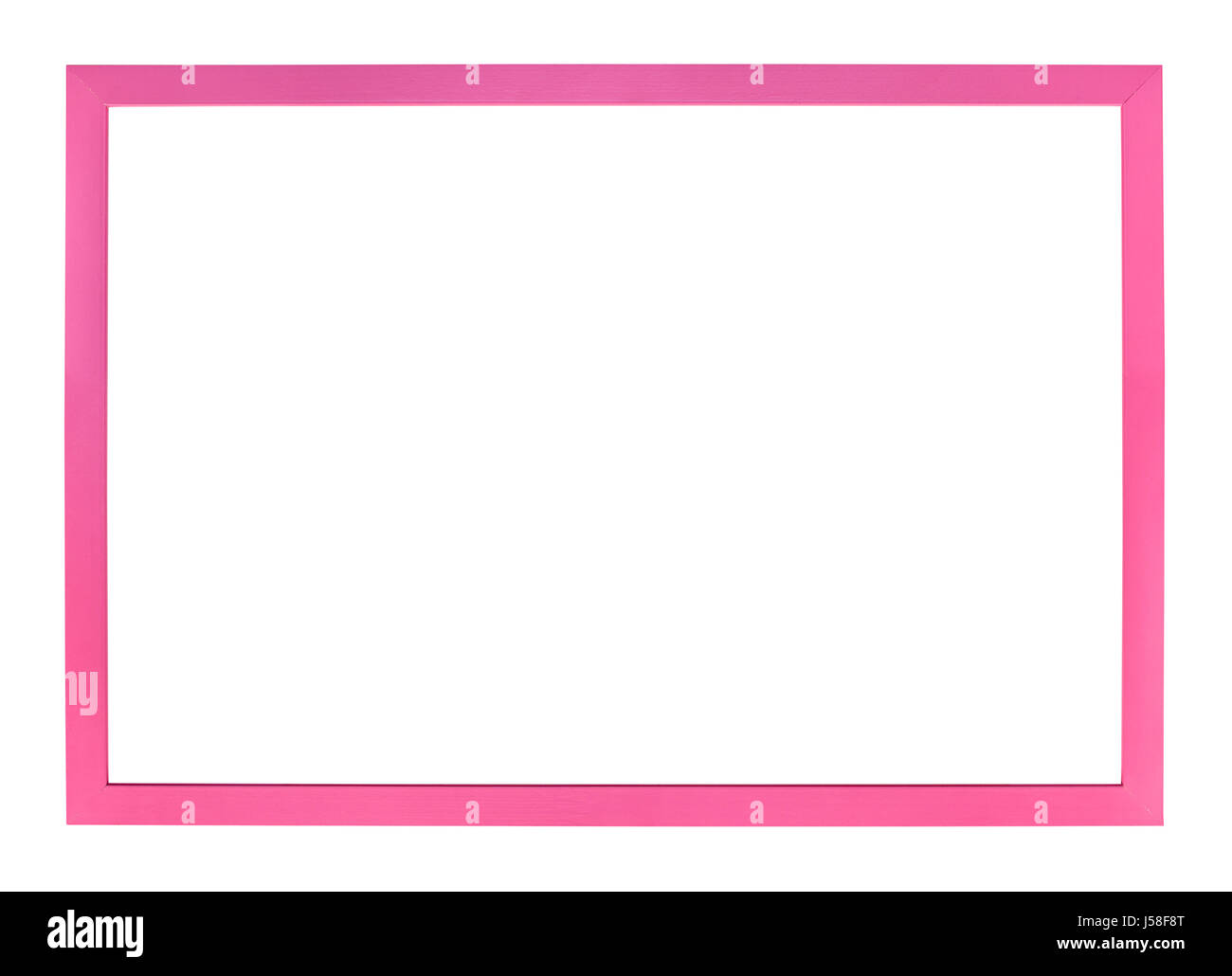 Orizzontale rosa moderno picture frame con tagliare tela isolati su sfondo bianco Foto Stock