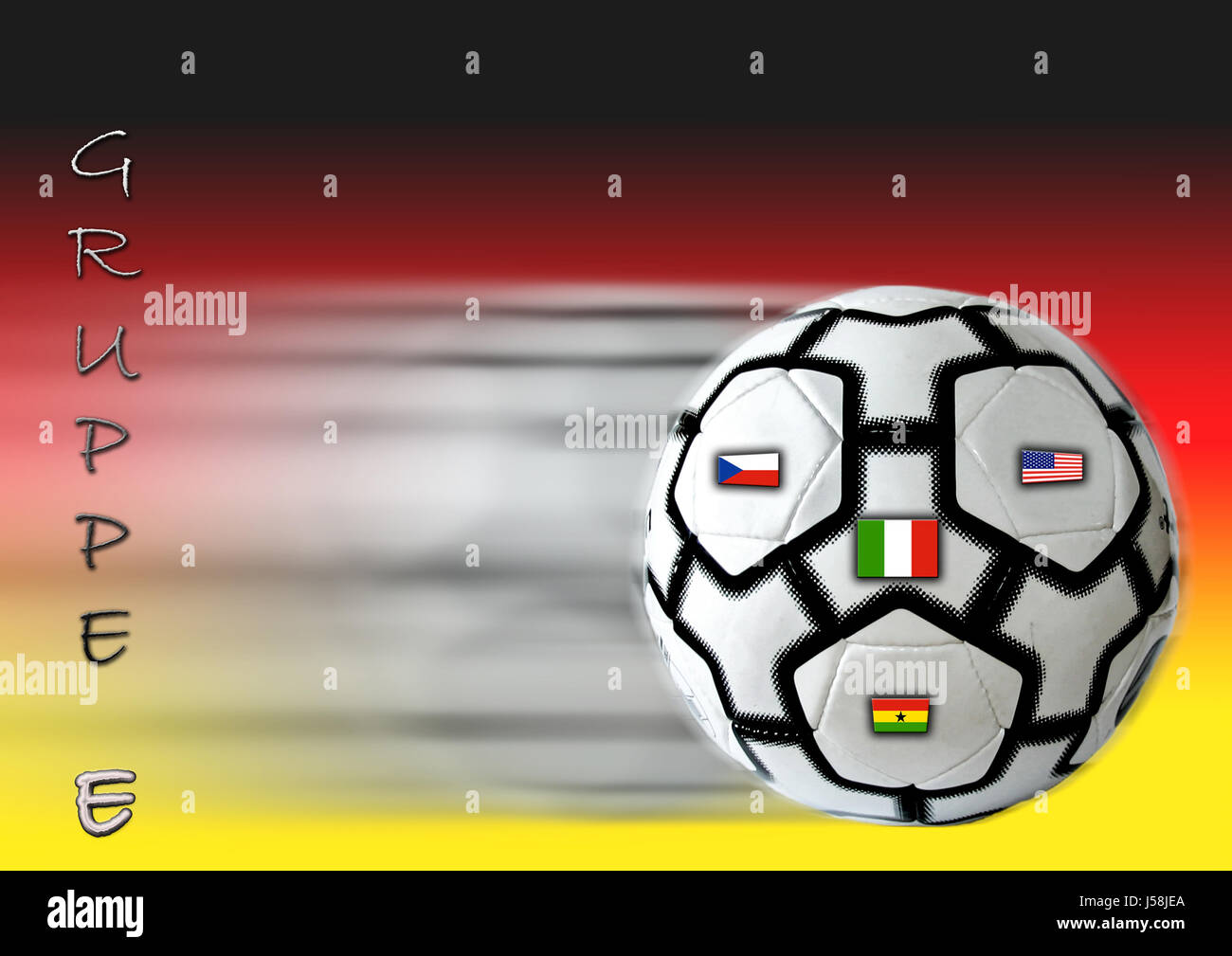 Sport sfera sfera sport usa composizione della foto in Germania bandiera bandiera calcio Foto Stock
