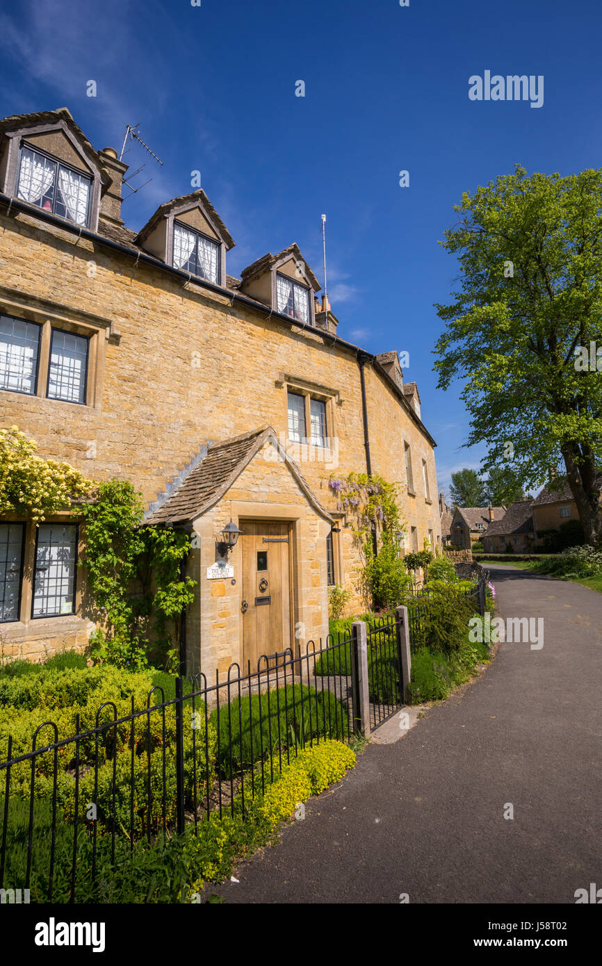 Bella e antica casa di Cotswolds, Lower Slaughter, Gloucestershire, Inghilterra Gran Bretagna UK meta turistica village Foto Stock