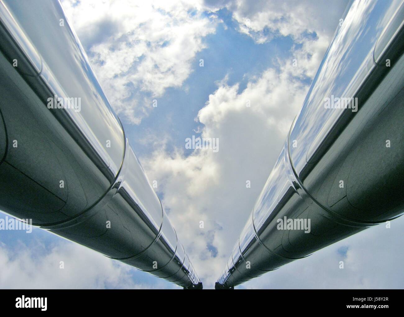 Bianco blu europea riflessione caucasica high-grade acciaio mirroring in Baviera Foto Stock