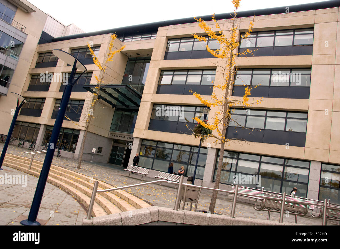 La piazza di Temple Quay, Bristol, mostrando di Temple Quay House. Foto Stock