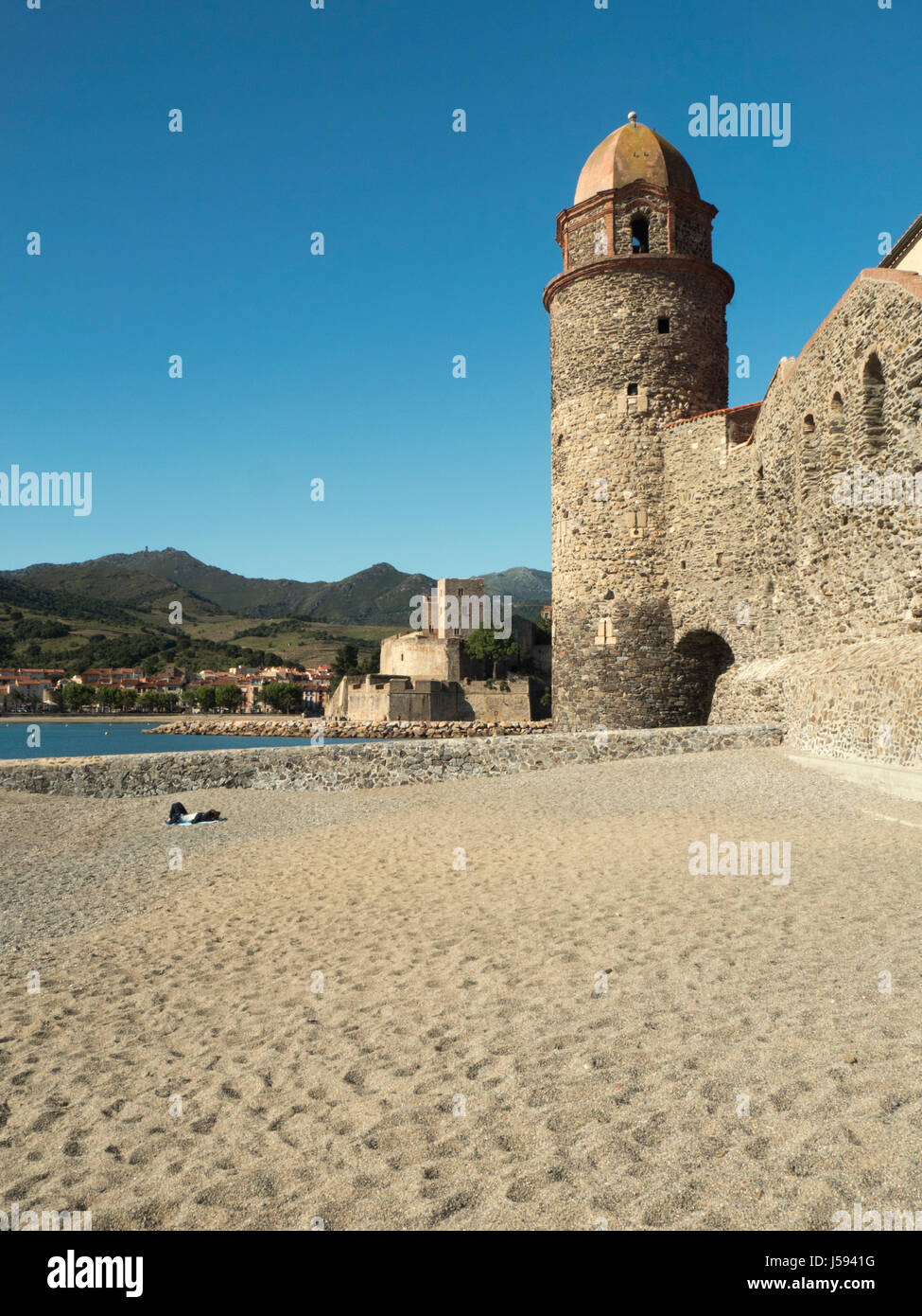 Visualizza f Collioure, Cote de Cantabia, Francia Foto Stock