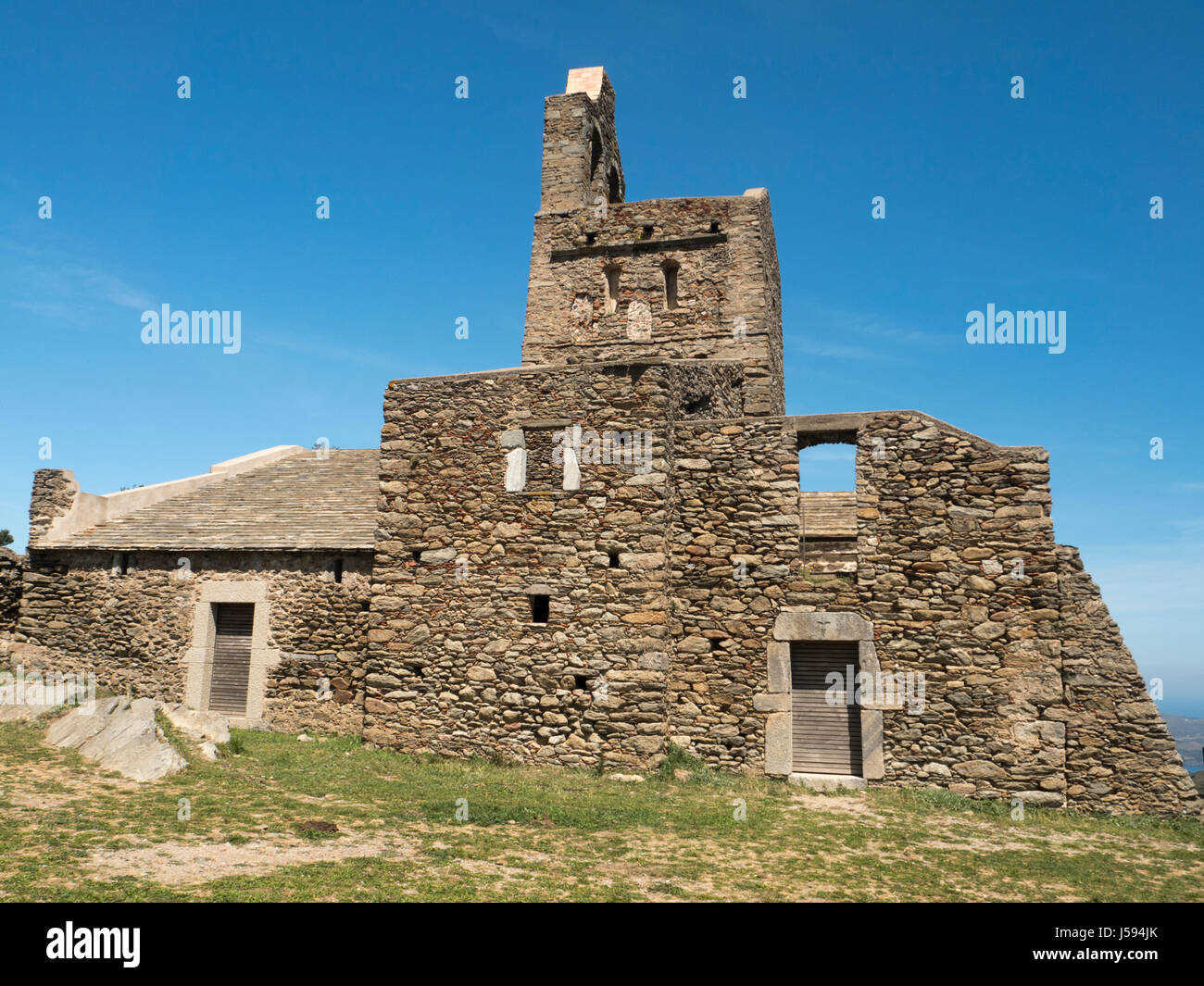 Rovine di Sant Pere Rodes Chiesa, El Port de la Silva, Spagna Foto Stock