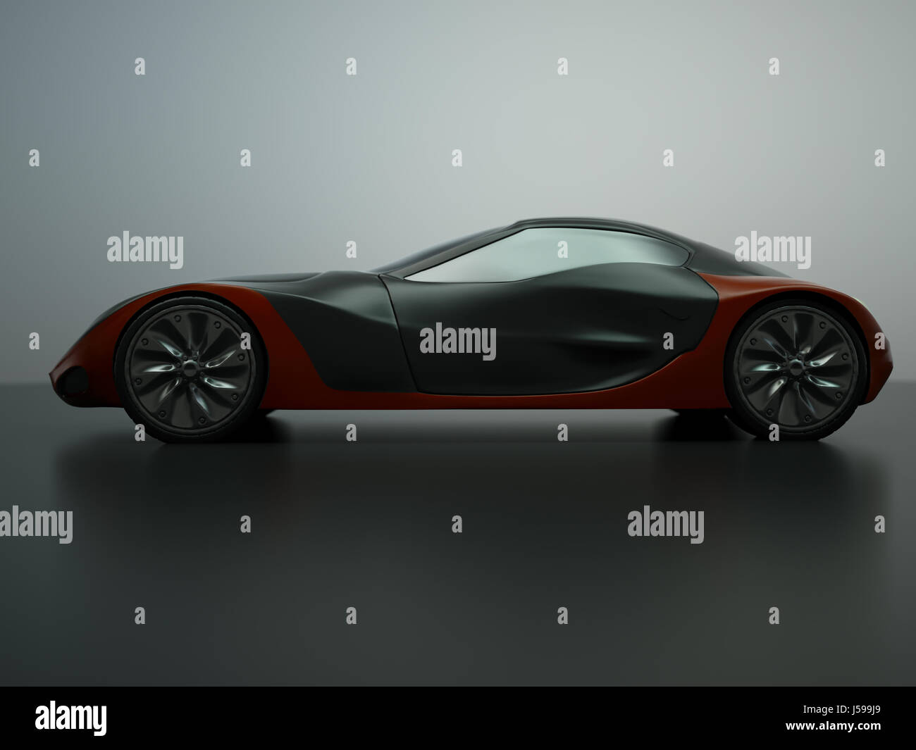 Nero e rosso auto sportiva Foto Stock