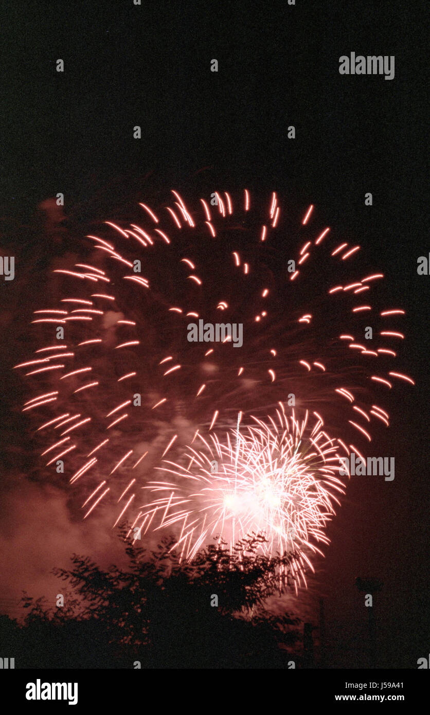 Potsdam brandeburgo cerimonie razzi pirotecnica rocket fuochi d' artificio Fuochi d'artificio Foto Stock