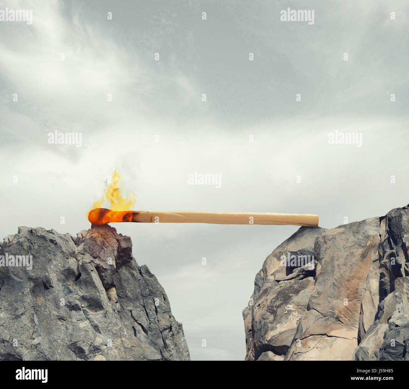 L'instabilità e la paura di ostacoli da superare Foto Stock