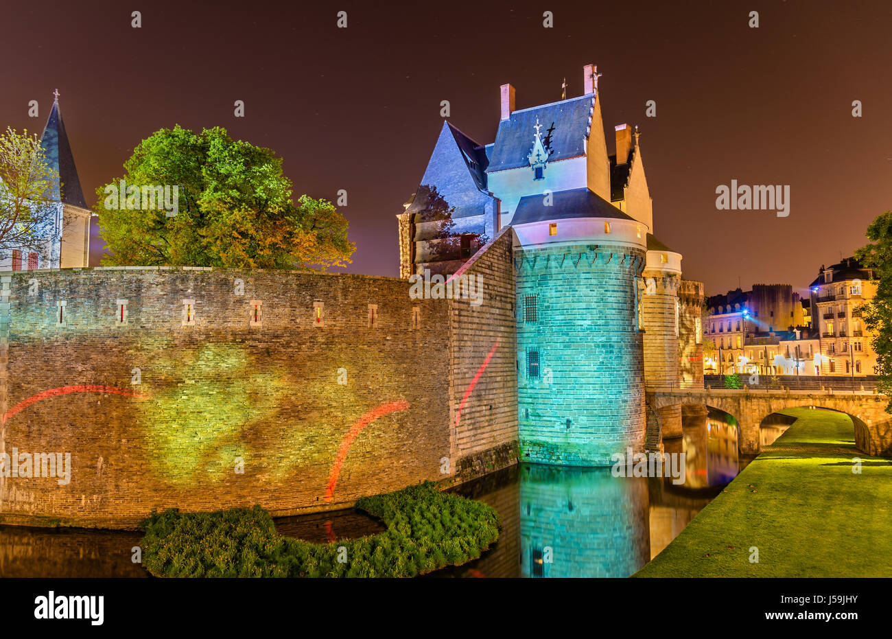 Château des Ducs de Bretagne a Nantes, Francia Foto Stock