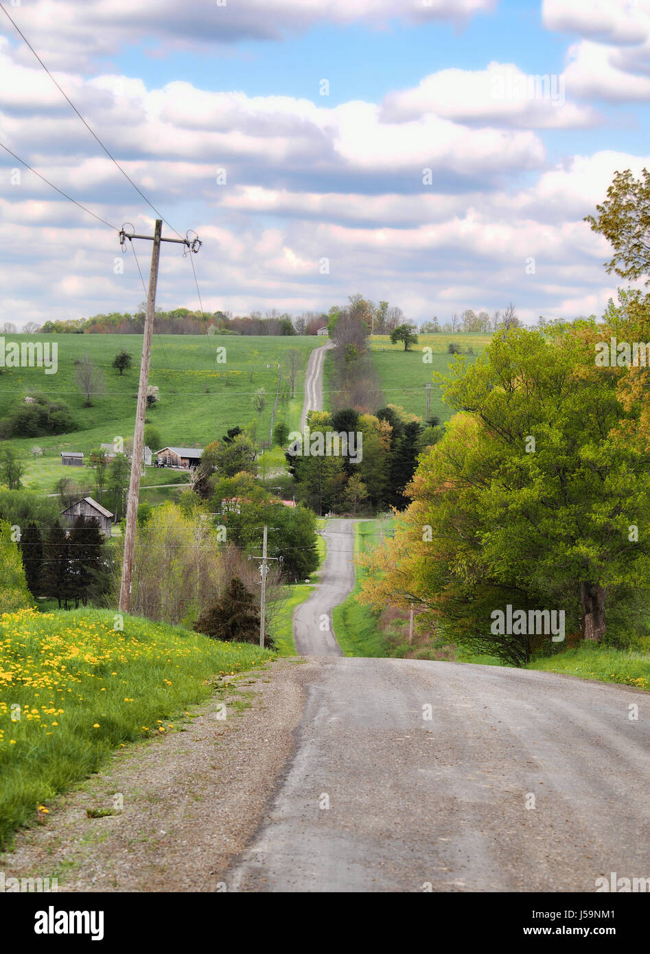 Country Road in Cortland County, New York Foto Stock