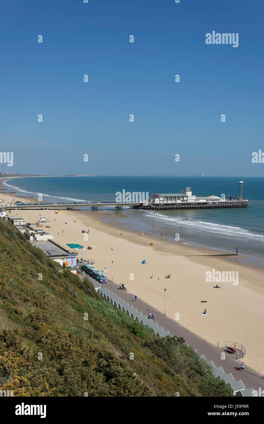 West Beach e il molo di Bournemouth, Bournemouth Dorset, England, Regno Unito Foto Stock