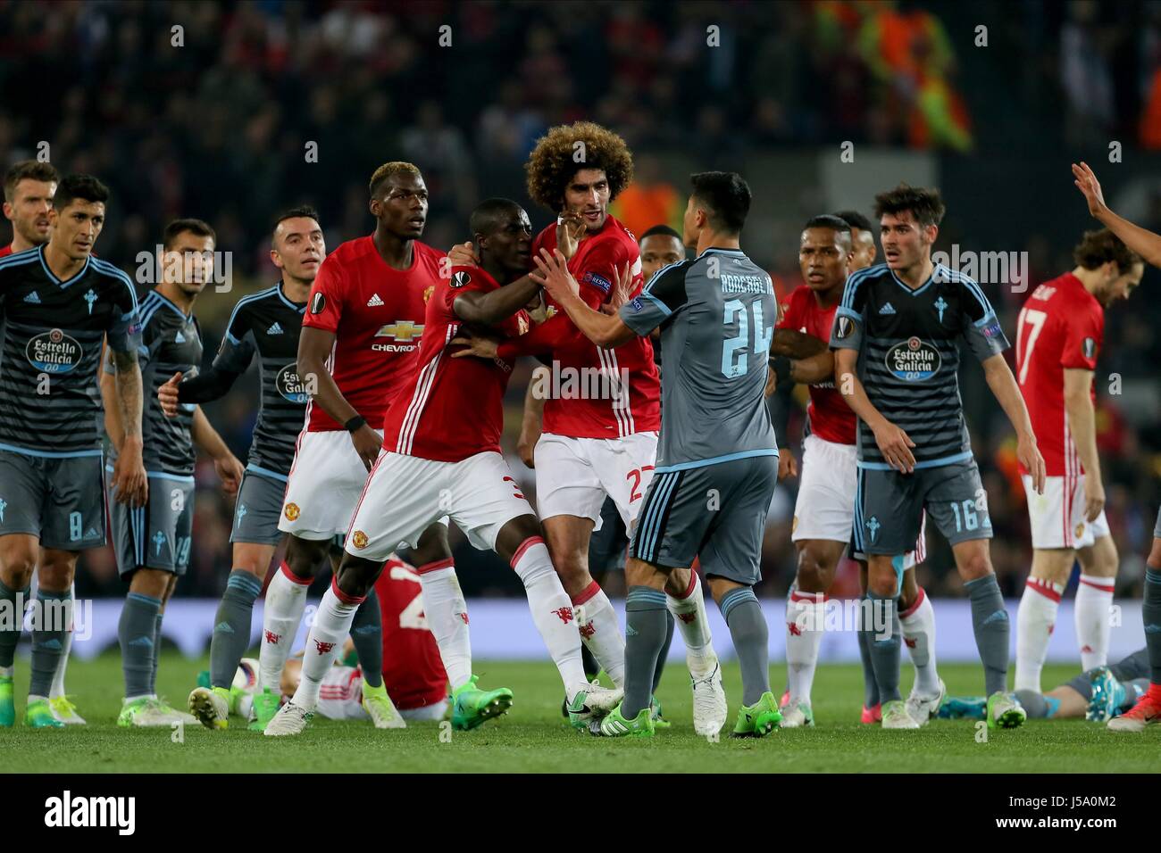 ERIC BAILLY E FACUNDO RONCAG MANCHESTER UNITED V CELTA VIGO OLD TRAFFORD Manchester Inghilterra 11 Maggio 2017 Foto Stock