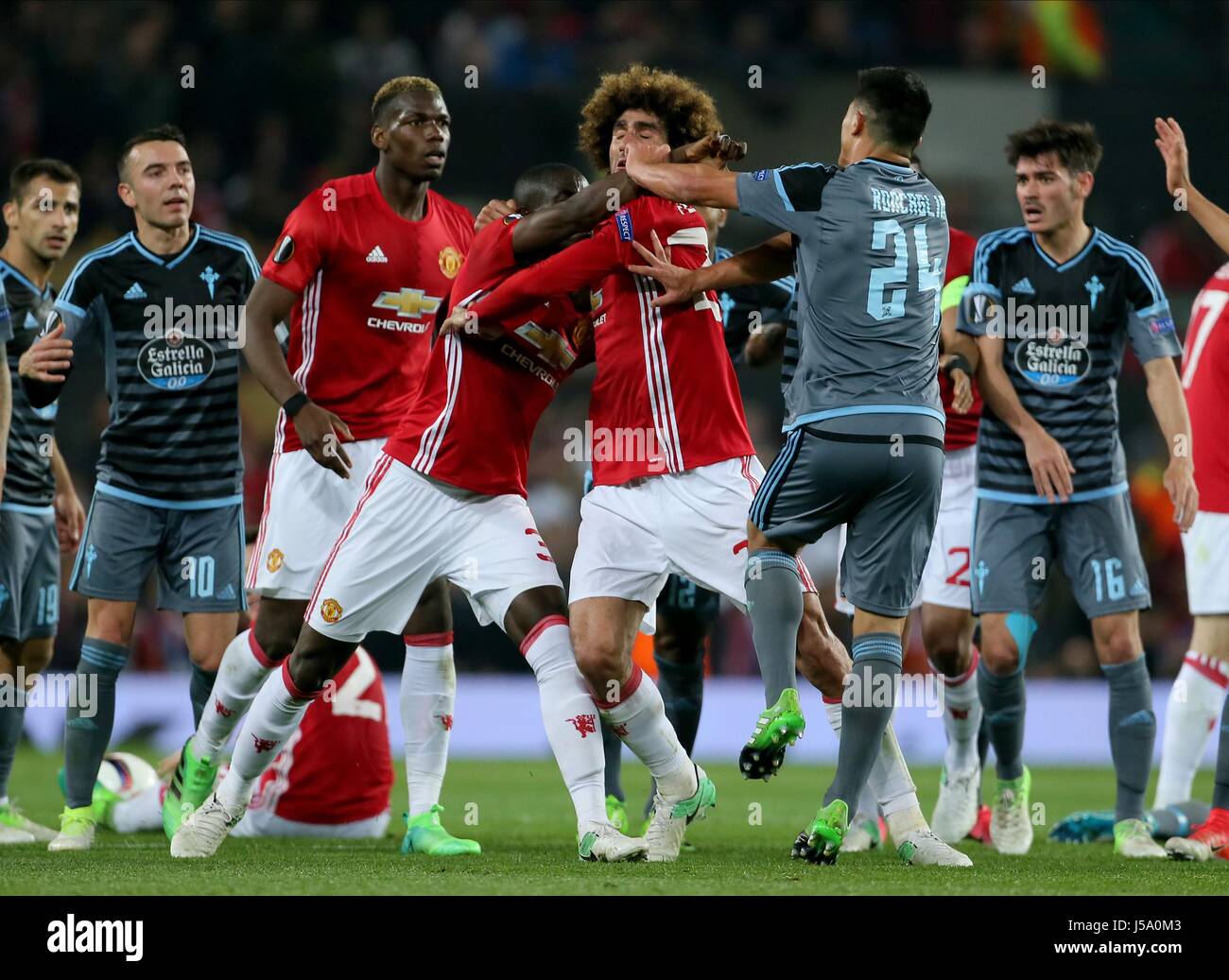 ERIC BAILLY E FACUNDO RONCAG MANCHESTER UNITED V CELTA VIGO OLD TRAFFORD Manchester Inghilterra 11 Maggio 2017 Foto Stock