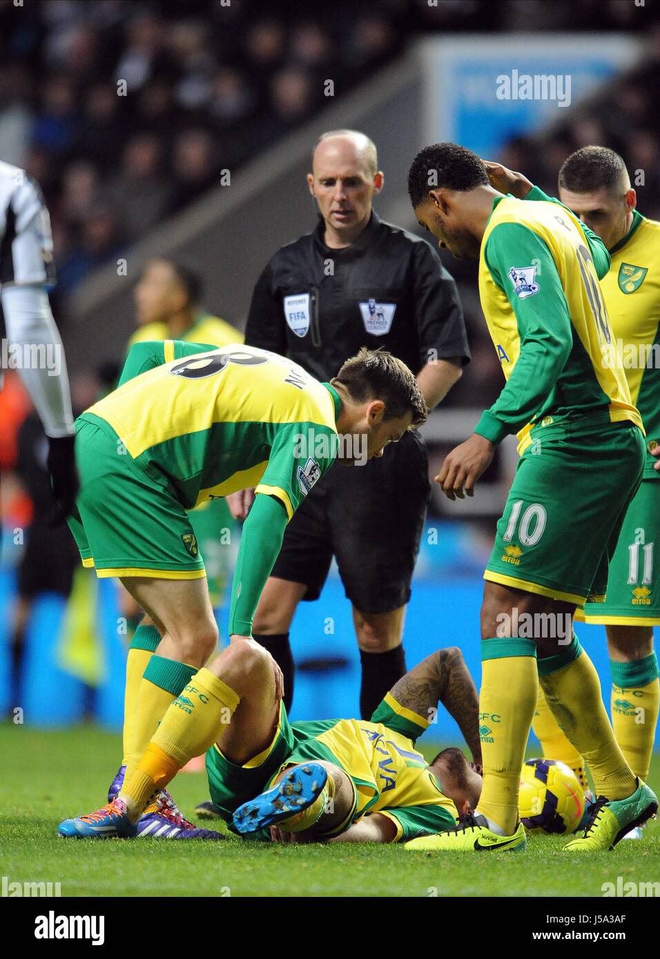 ANTHONY PILKINGTON PRELEVA IN NEWCASTLE FC V Norwich City FC St James Park Newcastle Inghilterra 23 Novembre 2013 Foto Stock