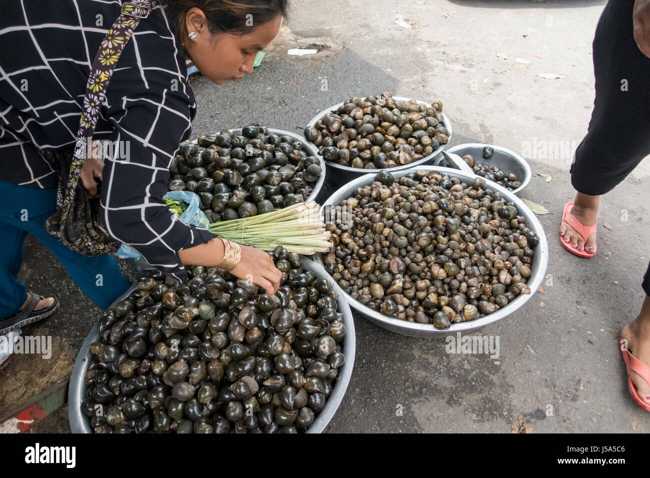 Phnom Penh i mercati di strada Foto Stock