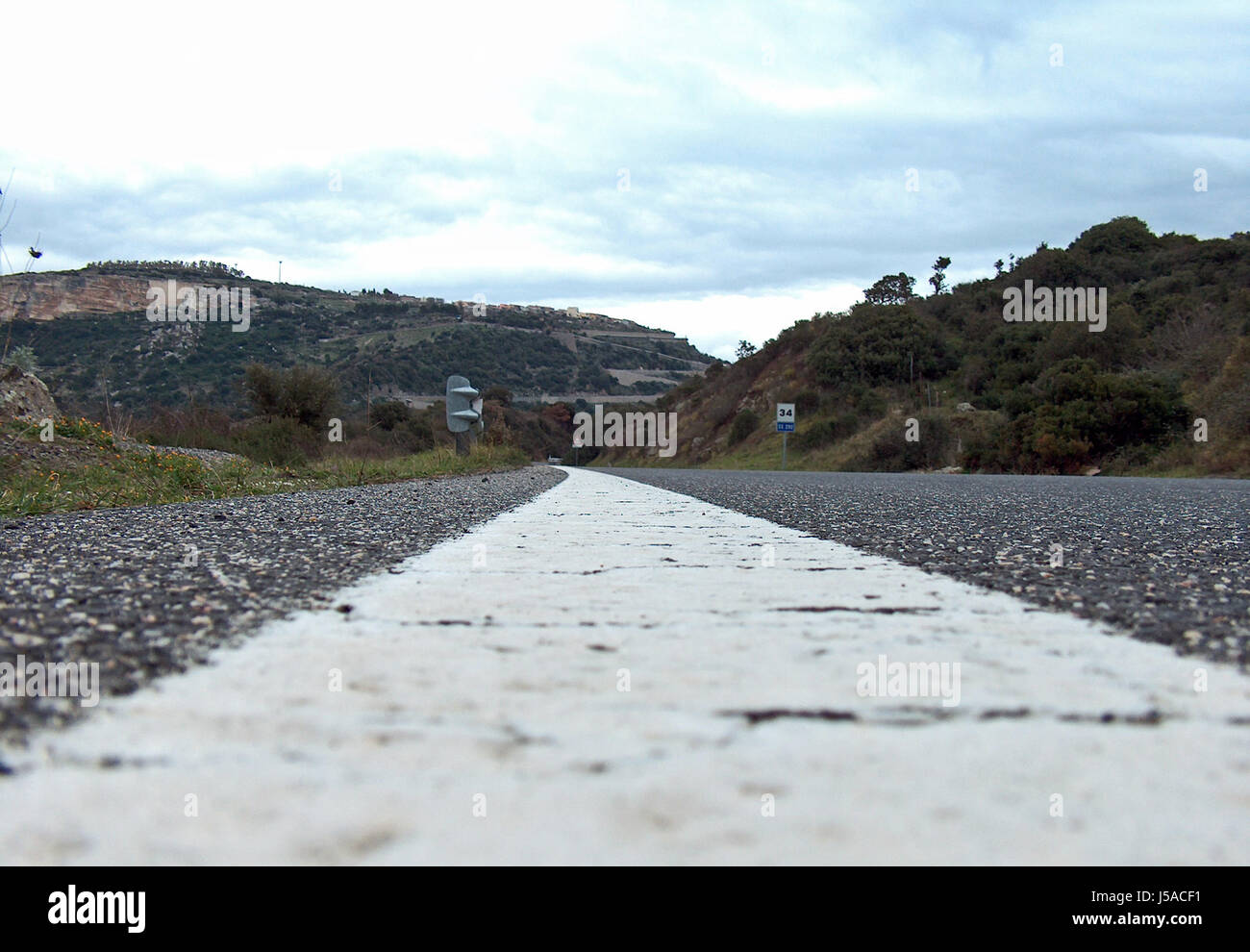 Montagne di pietra il trasporto di traffico terra terra humus asfalto Foto Stock