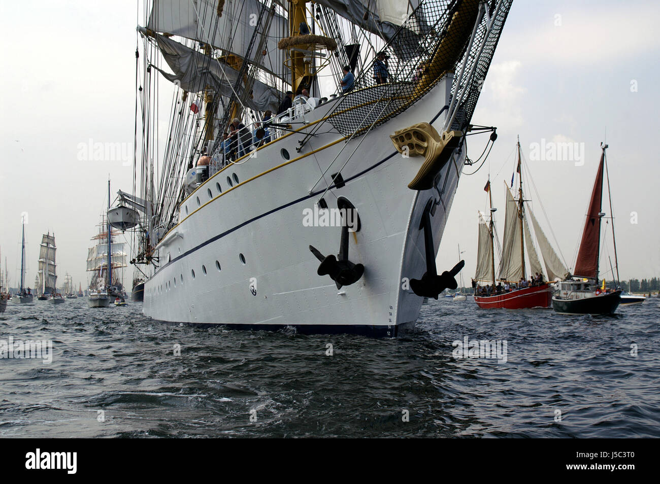 Sail chiglia Germania settentrionale polena Gorch Fock kieler frde kieler hafen Foto Stock