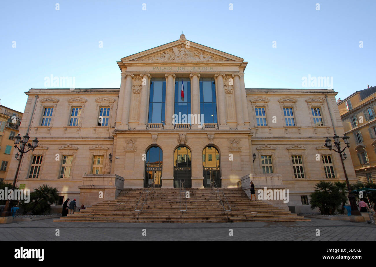 Francia place nice Provence giustizia nizza justizpalast palais frankreich Foto Stock
