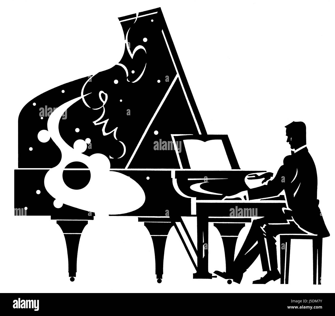 L'uomo gioca sul pianoforte Foto Stock
