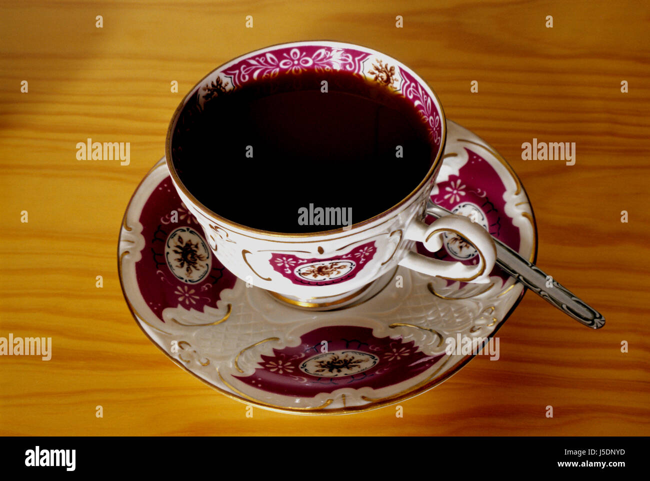 Tazza nera jetblack swarthy deep black tazza da caffè puro caffè cucchiaino da caffè Foto Stock