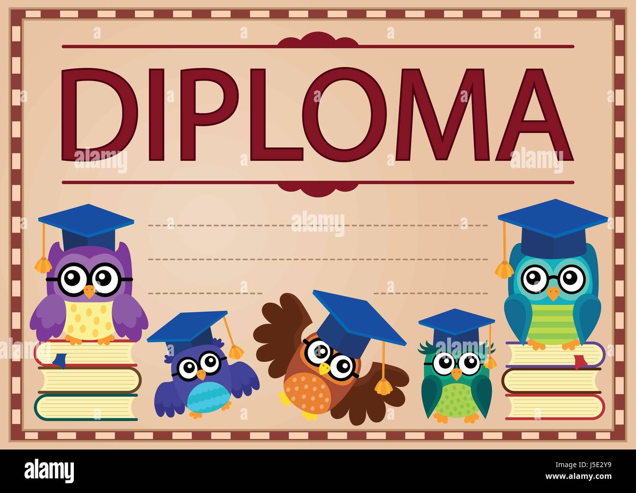 Diploma argomento immagine 9 - eps10 illustrazione vettoriale. Illustrazione Vettoriale