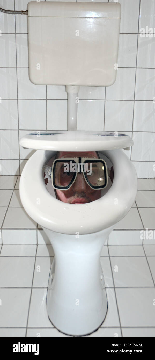 Visita toilet snorkel divertenti gag spy sommersione bagno di risciacquo osservatore viewer Foto Stock