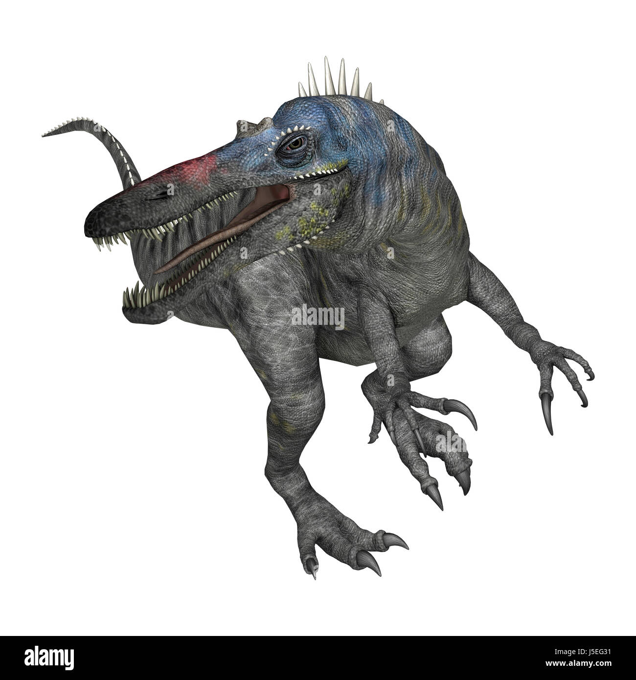 3D rendering di un dinosauro Suchomimus o Suchomimus tenerensis isolati su sfondo bianco Foto Stock