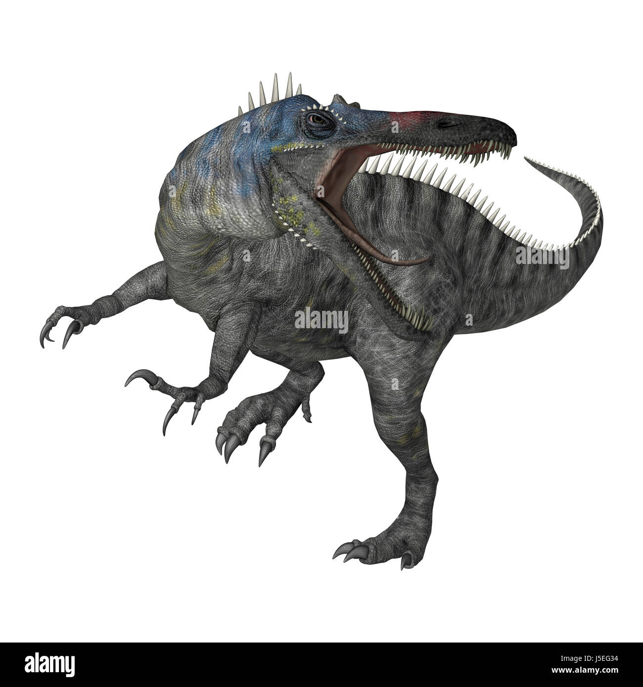 3D rendering di un dinosauro Suchomimus o Suchomimus tenerensis isolati su sfondo bianco Foto Stock