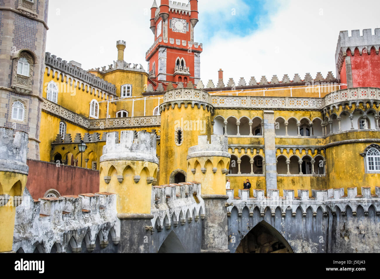 Pena il Palazzo Nazionale, Sintra, Lisbona, Portogallo. Foto Stock