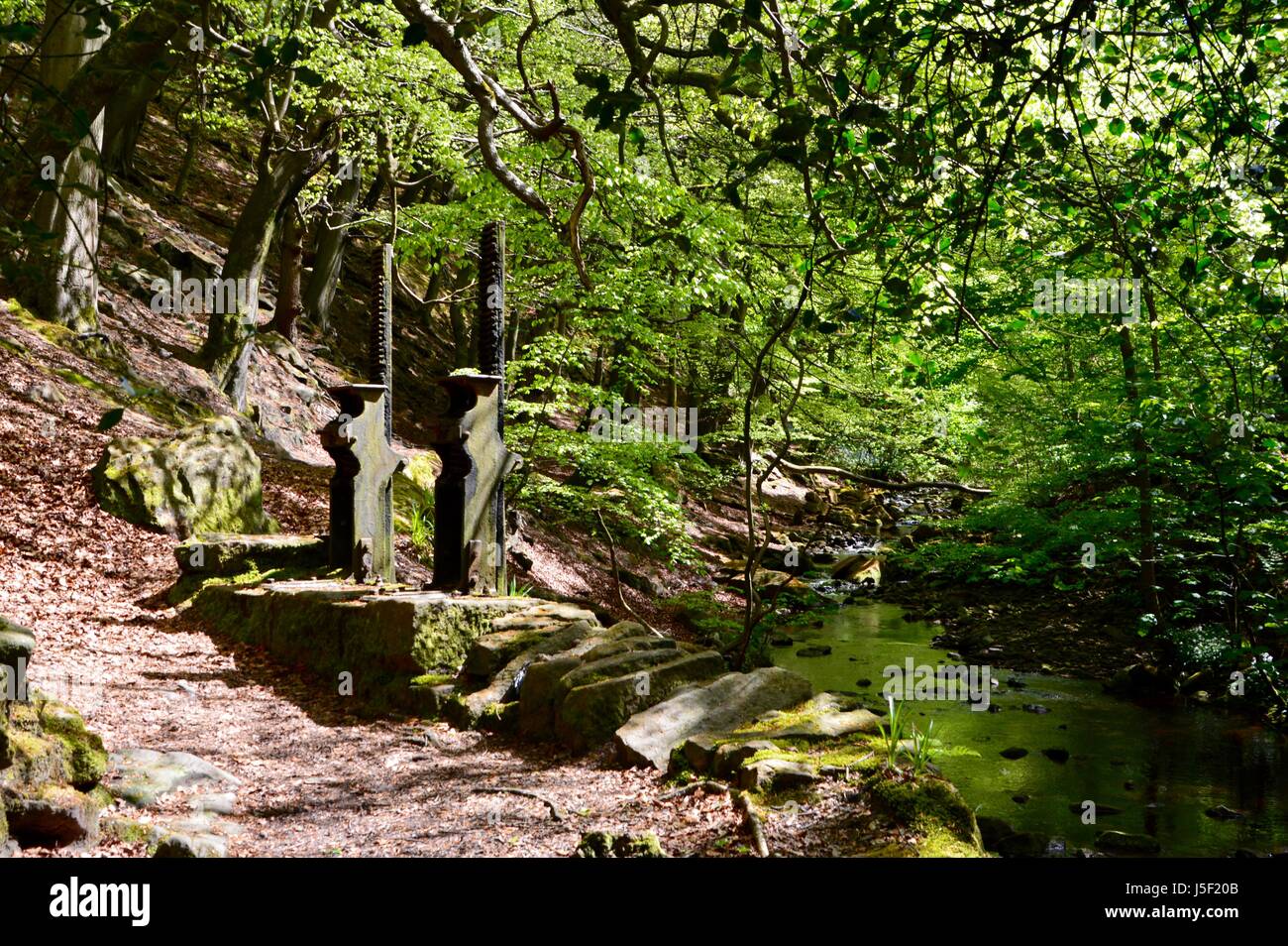 Vecchia Saracinesca meccanismo Foto Stock