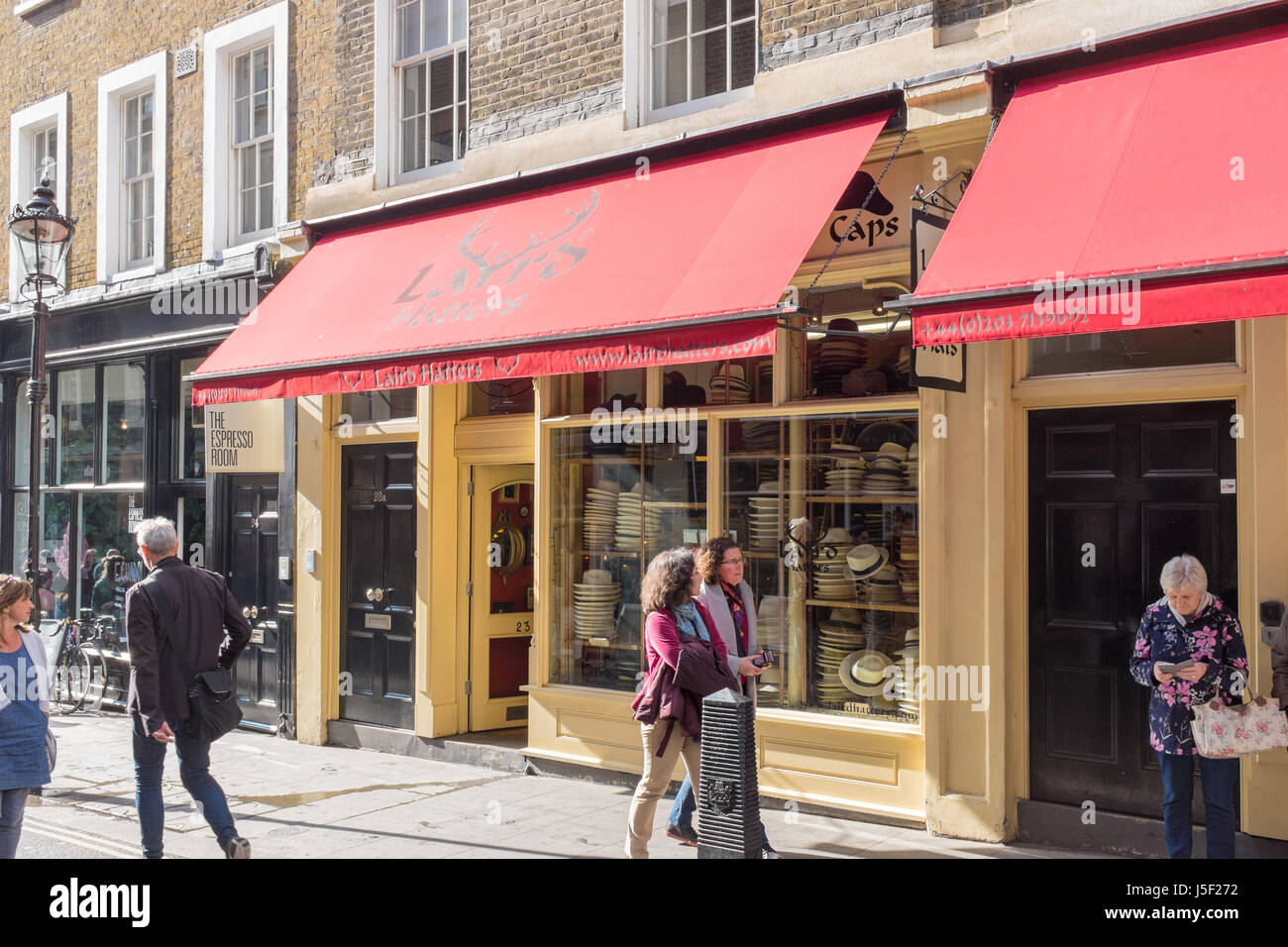Laird Hatters hat e cappuccio shop nella nuova riga, Covent Garden, Londra Foto Stock